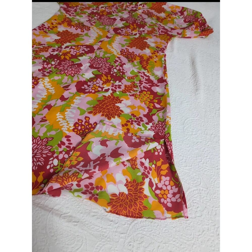VTG 80s Handmade Hawaiian Maxi Dress Mumu Plus 50" Bust Floral 1x - Picture 7 of 9